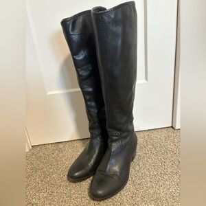 Sam Edelman Loren Black Leather Knee-High Boots Size 6.5